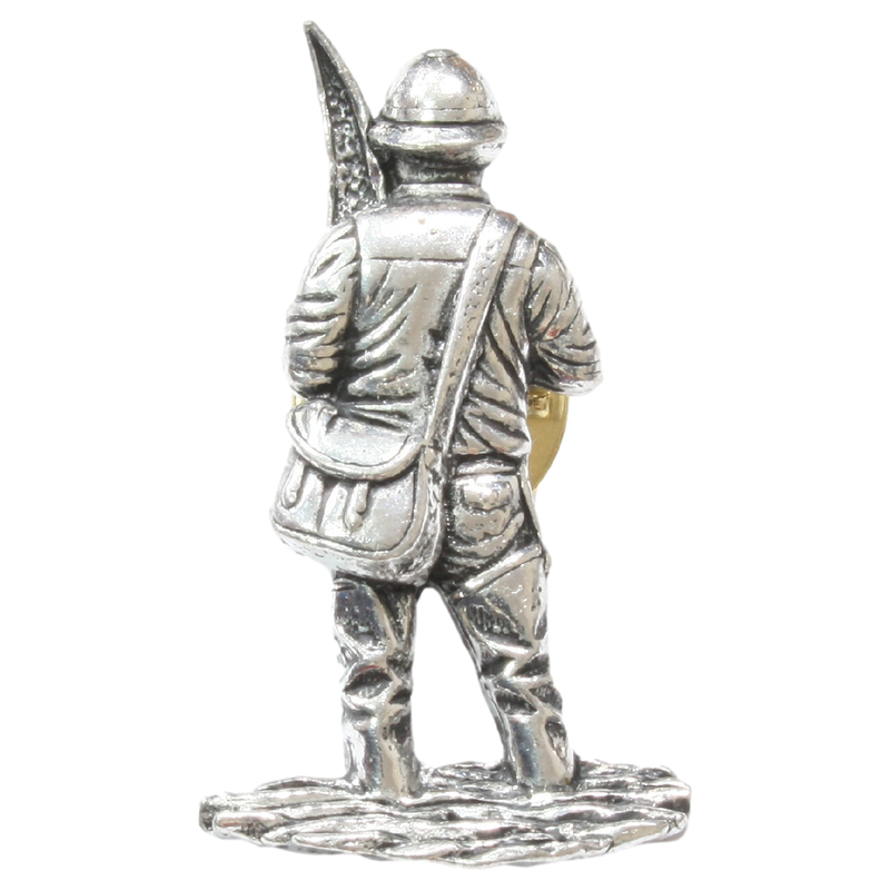 Fisherman Pewter Pin Badge With Cufflinks & Tie Slide Option