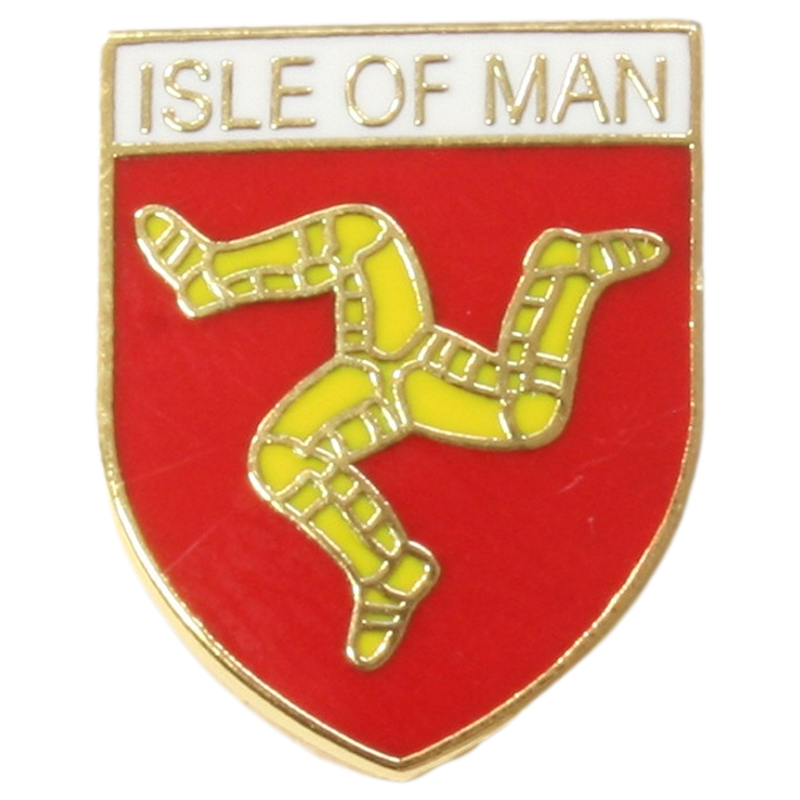 Isle Of Man Shield Plane Pin Badge