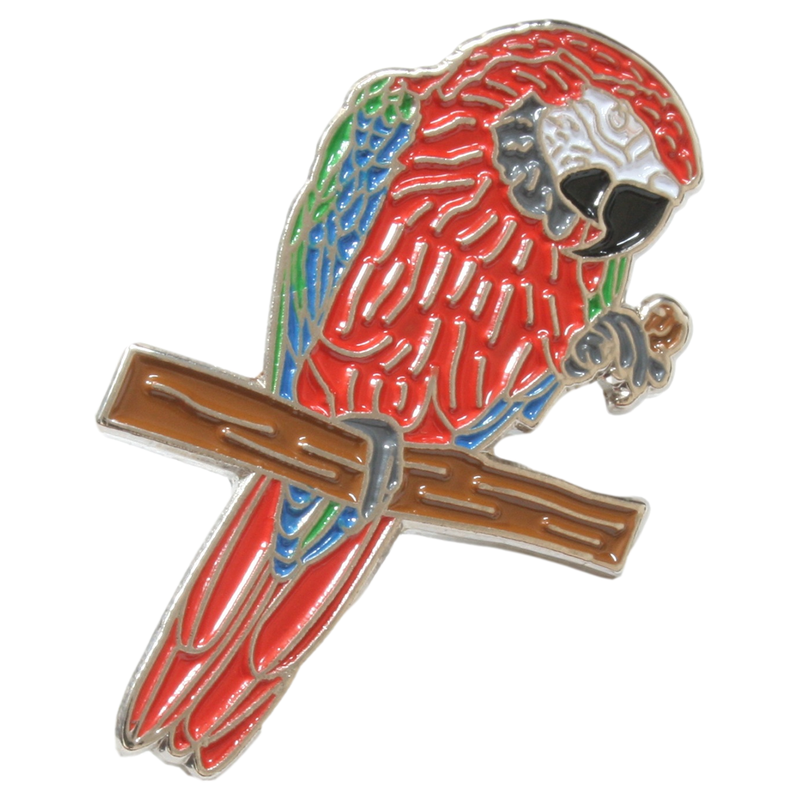 Macaw Parrot Pin Badge