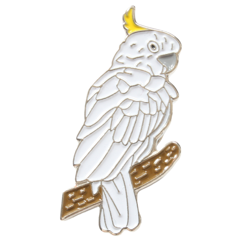 Grey Parrot Pin Badge