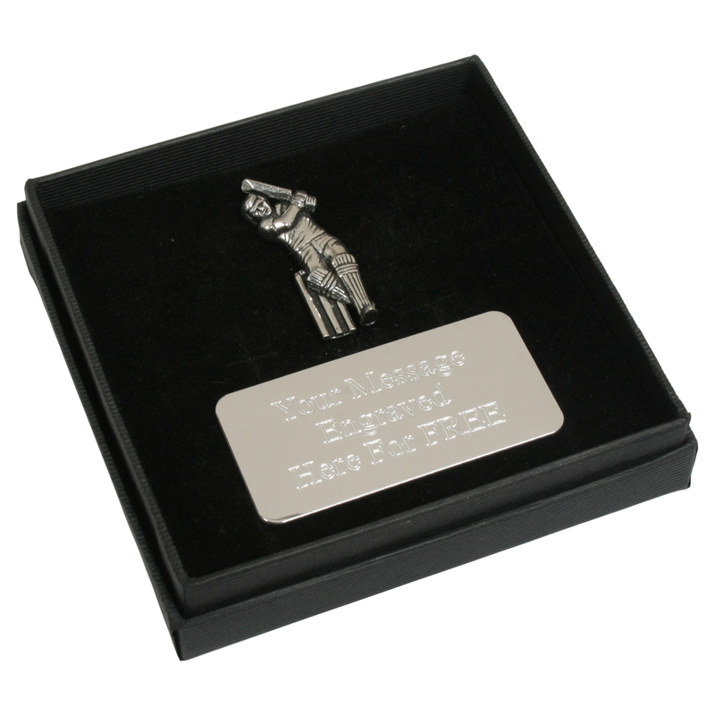 Cricketer Pin Badge, Cufflinks & Tie Clip