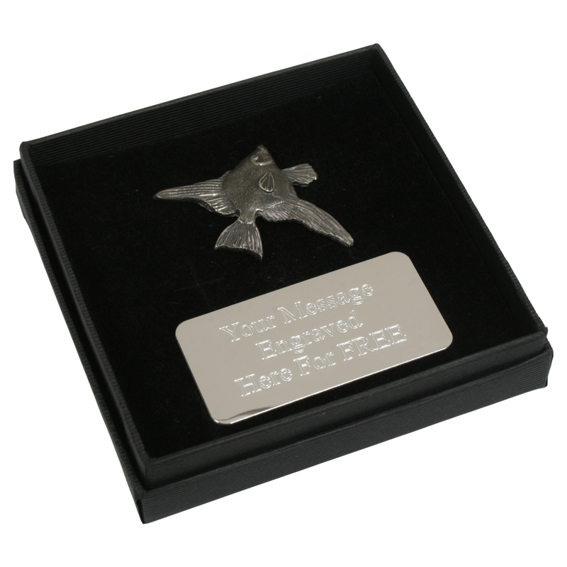Angelfish Pewter Pin Badge With Cufflinks & Tie Slide Option