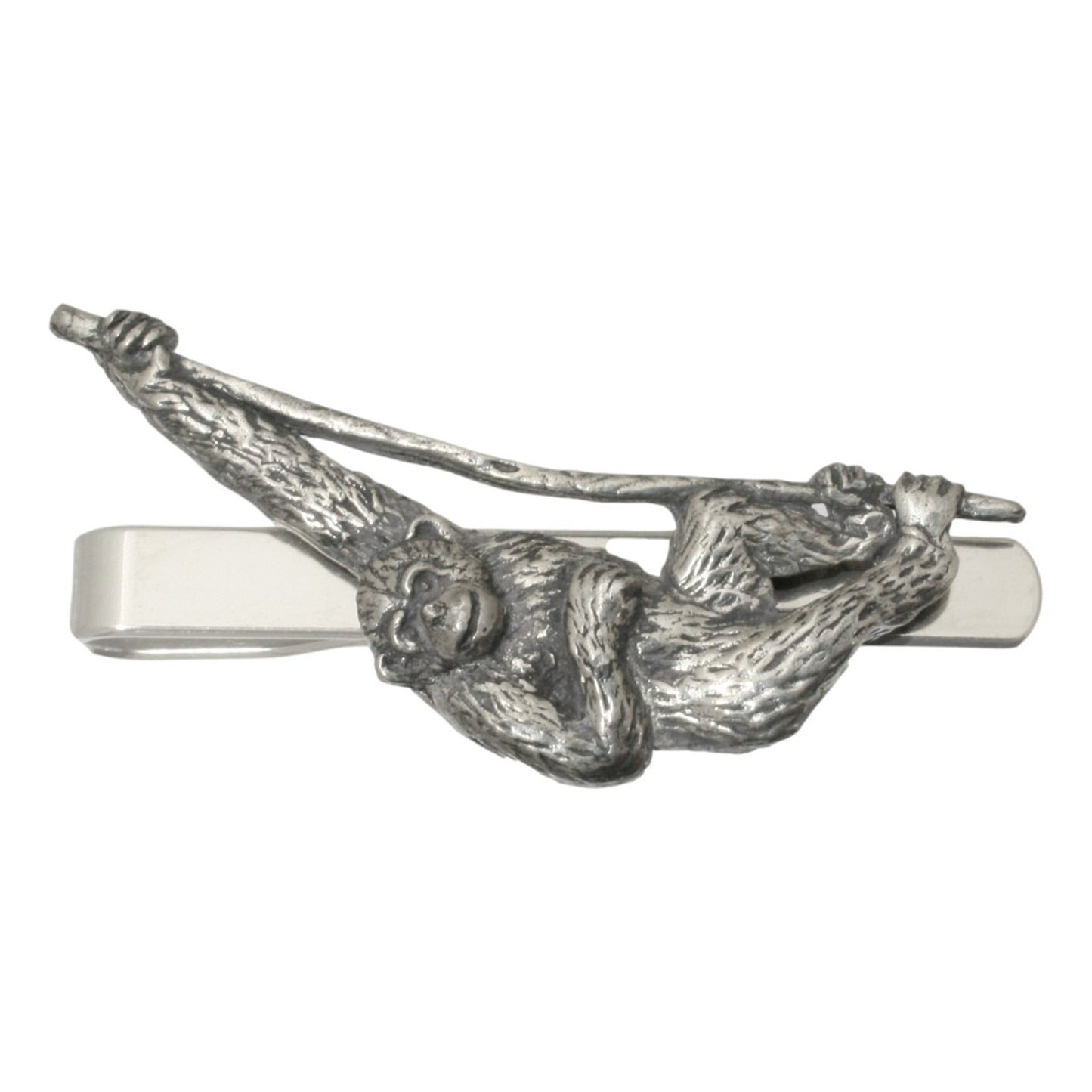 Monkey Pewter Pin Badge & Tie Slide Option Jungle Gift