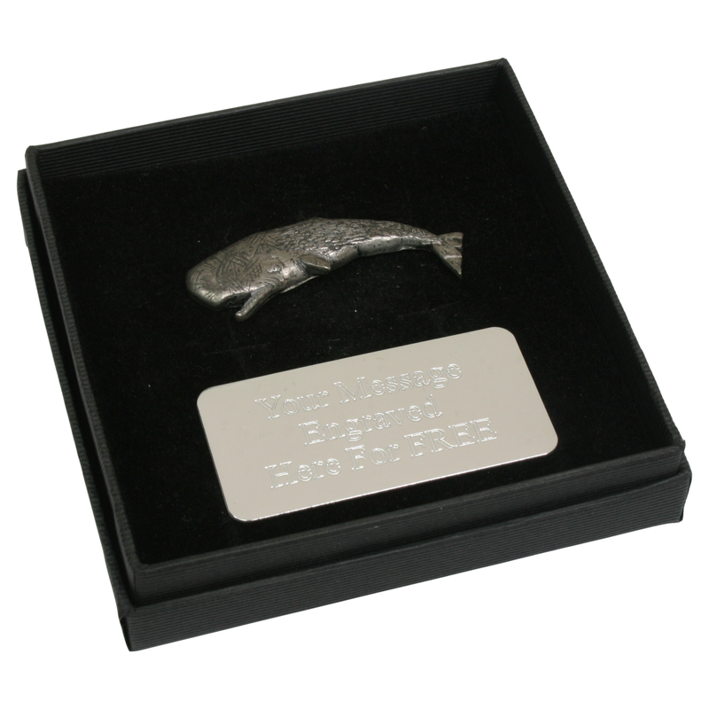 Whale Pewter Pin Badge With Cufflinks & Tie Slide Option
