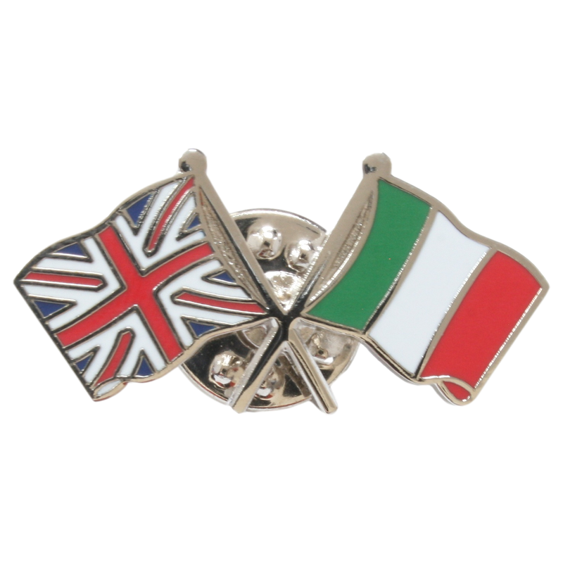 Union Jack Italy Union Pin Badge