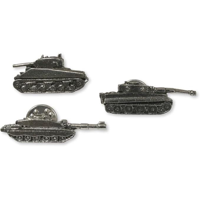 Classic Tanks 3 Pin Badge Set In Personalised Gift Box