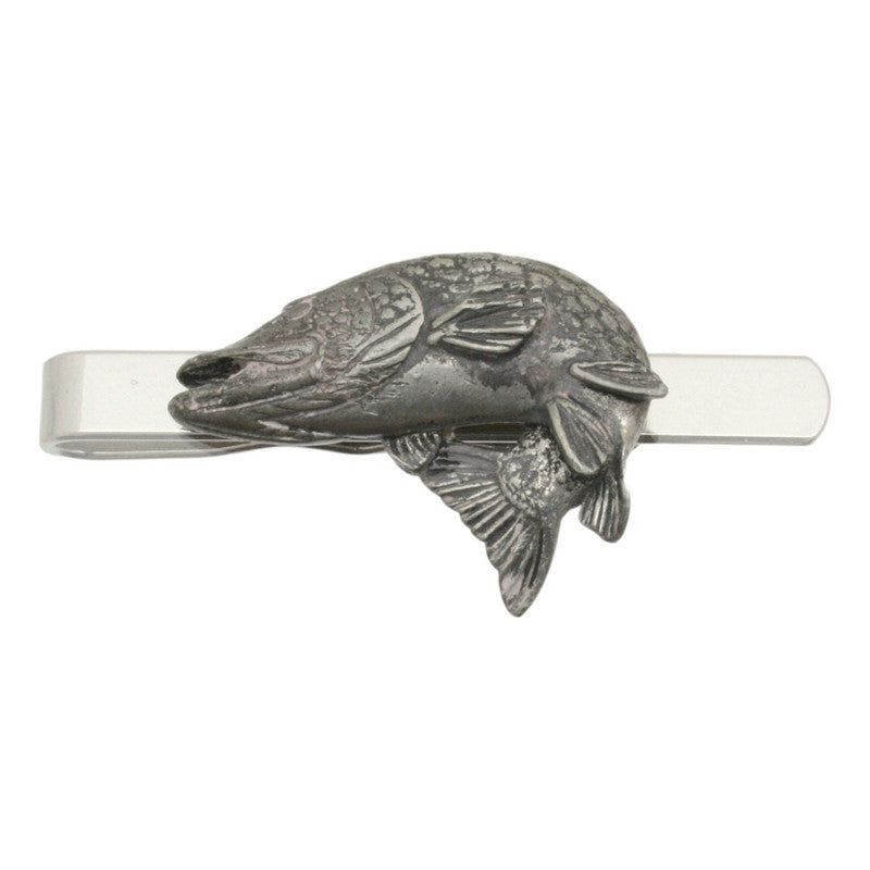 Pike Turning Fish Tie Clip