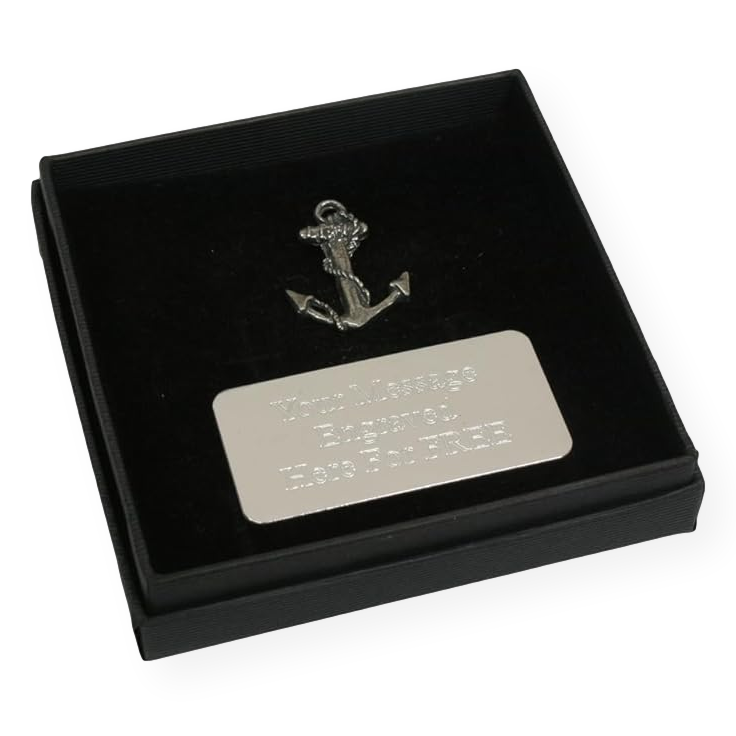 Anchor Cufflinks Pin Badge and Tie Slide Option