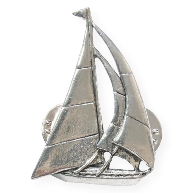 Yacht Cufflinks Pin Badge and Tie Slide Option