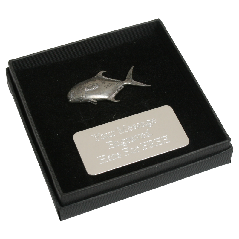 Permit Fish Pewter Pin Badge With Cufflinks & Tie Slide Option