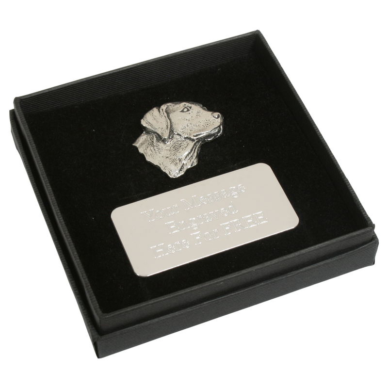 Labrador Head Pewter Pin Badge With Cufflinks & Tie Slide Option Dog Gift