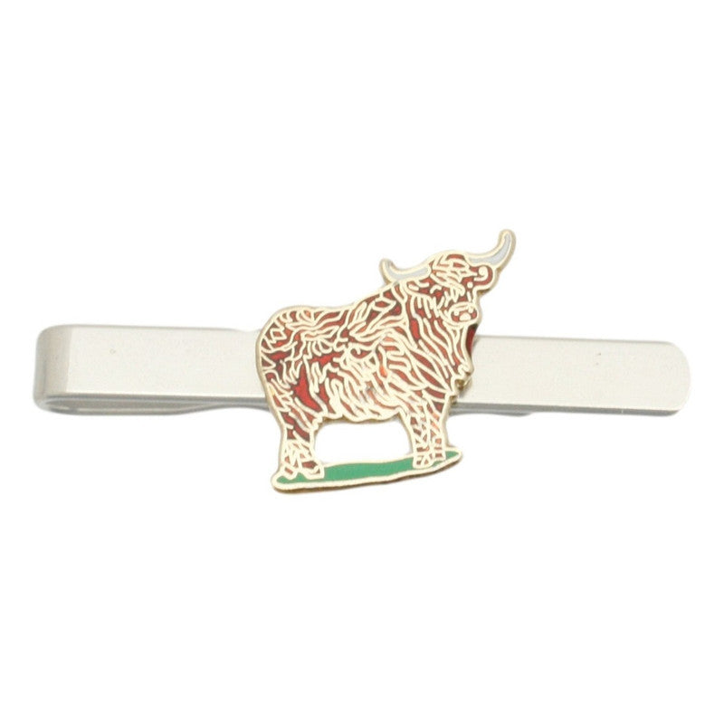 Highland Cow Enamel Tie Clip