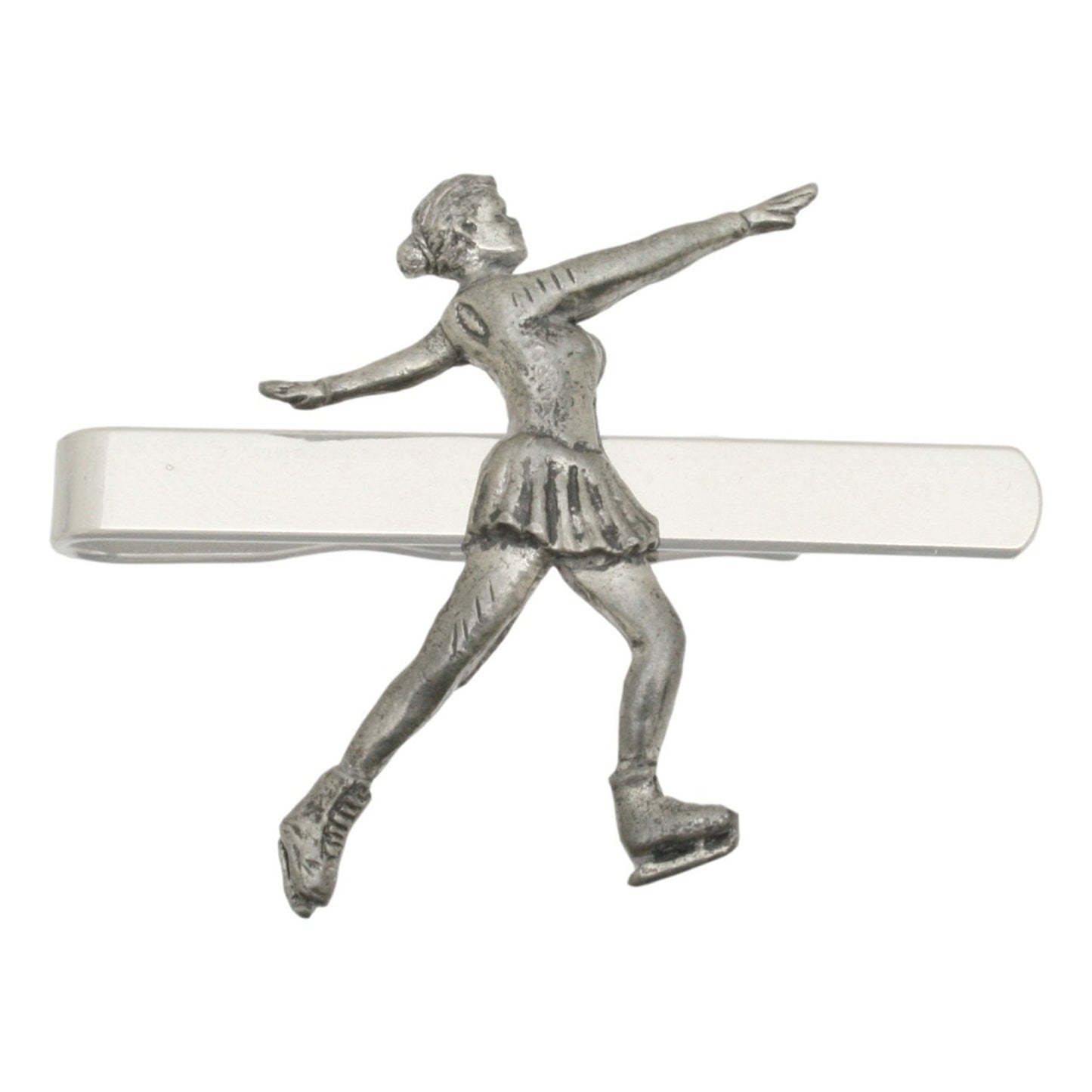 Ice Skater Pewter Pin Badge & Tie Slide Option