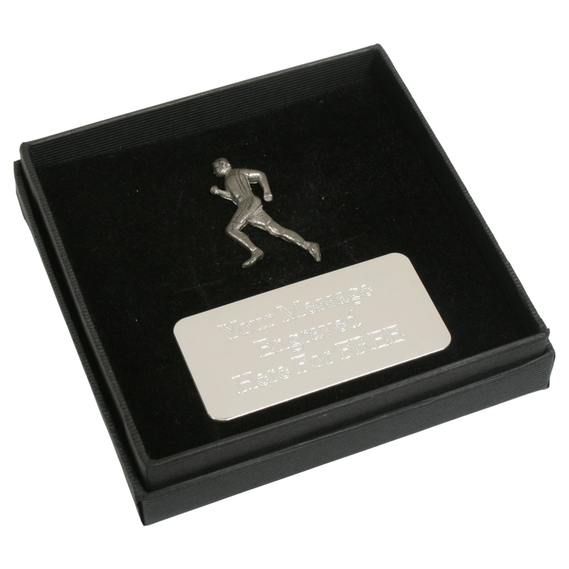 Male Runner Pin Badge, Cufflinks & Tie Clip