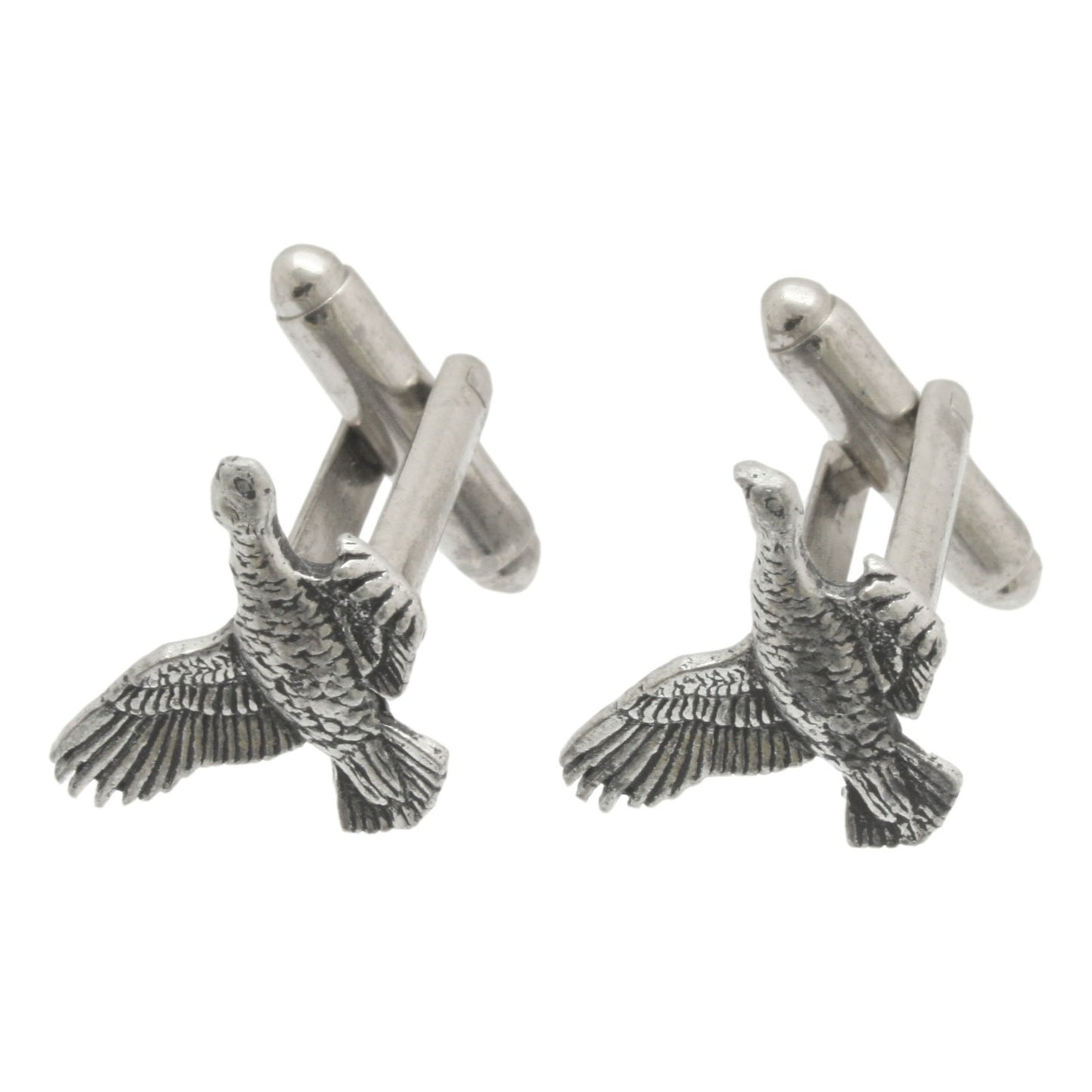 Grouse Flying Cufflinks Pin Badge and Tie Slide Option Gift