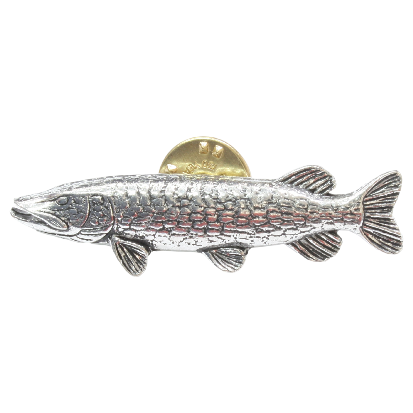 Pike Fish Pewter Pin Badge & Tie Slide Option