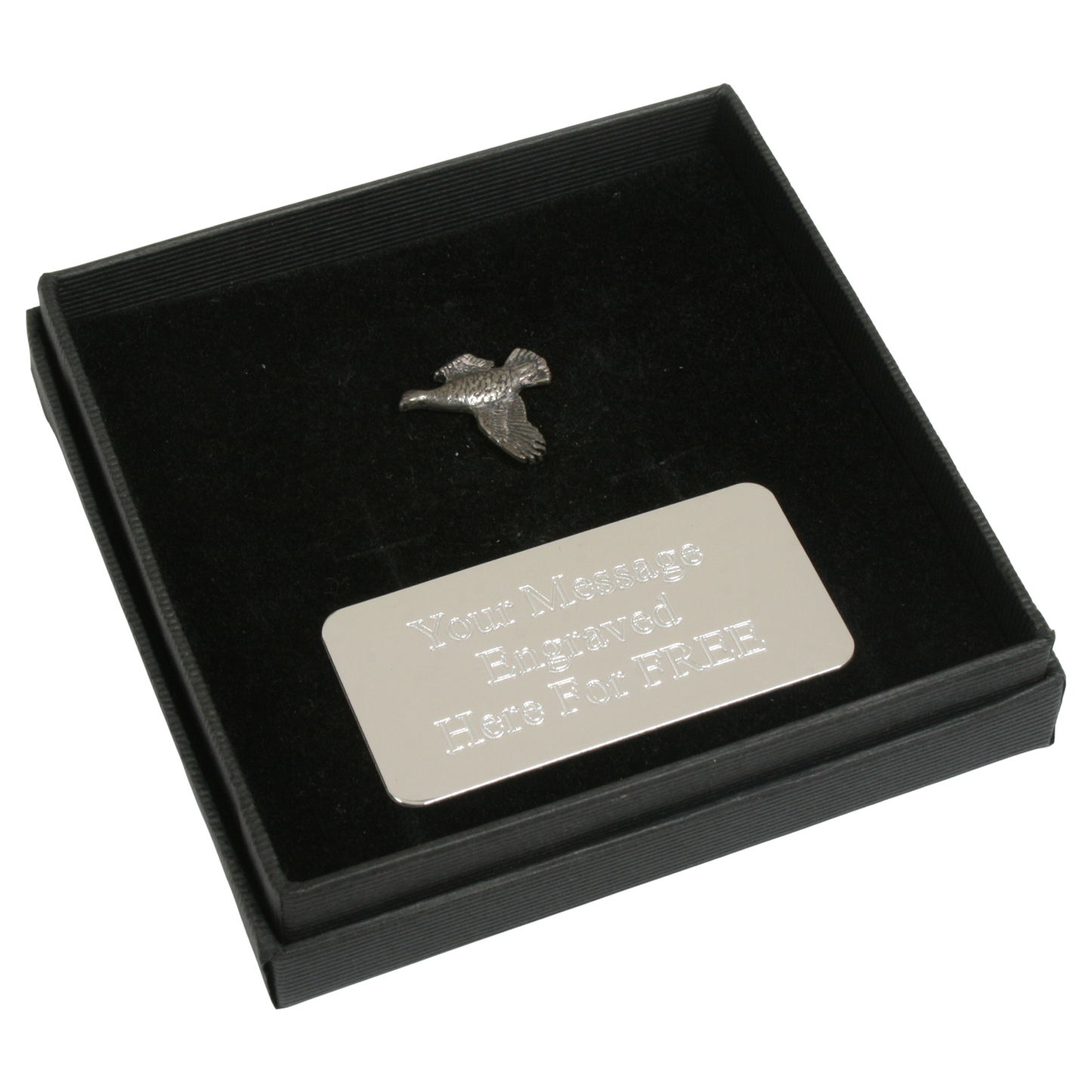 Grouse Flying Cufflinks Pin Badge and Tie Slide Option Gift