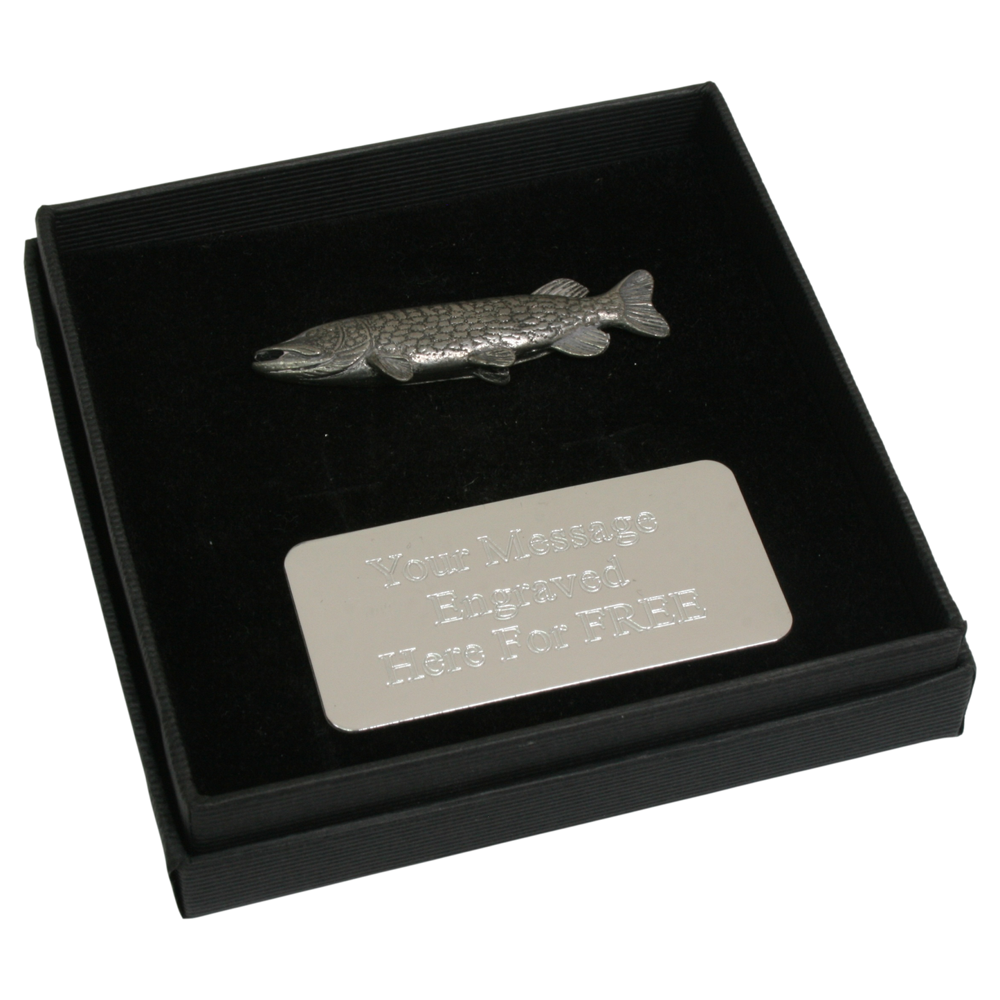 Pike Fish Pewter Pin Badge & Tie Slide Option
