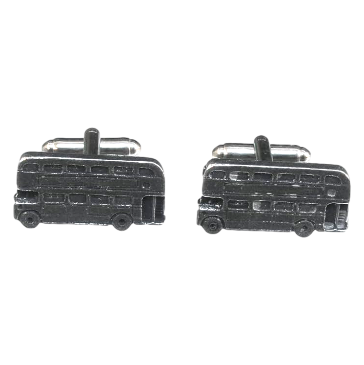 London Bus Pewter Pin Badge With Cufflinks & Tie Slide Option