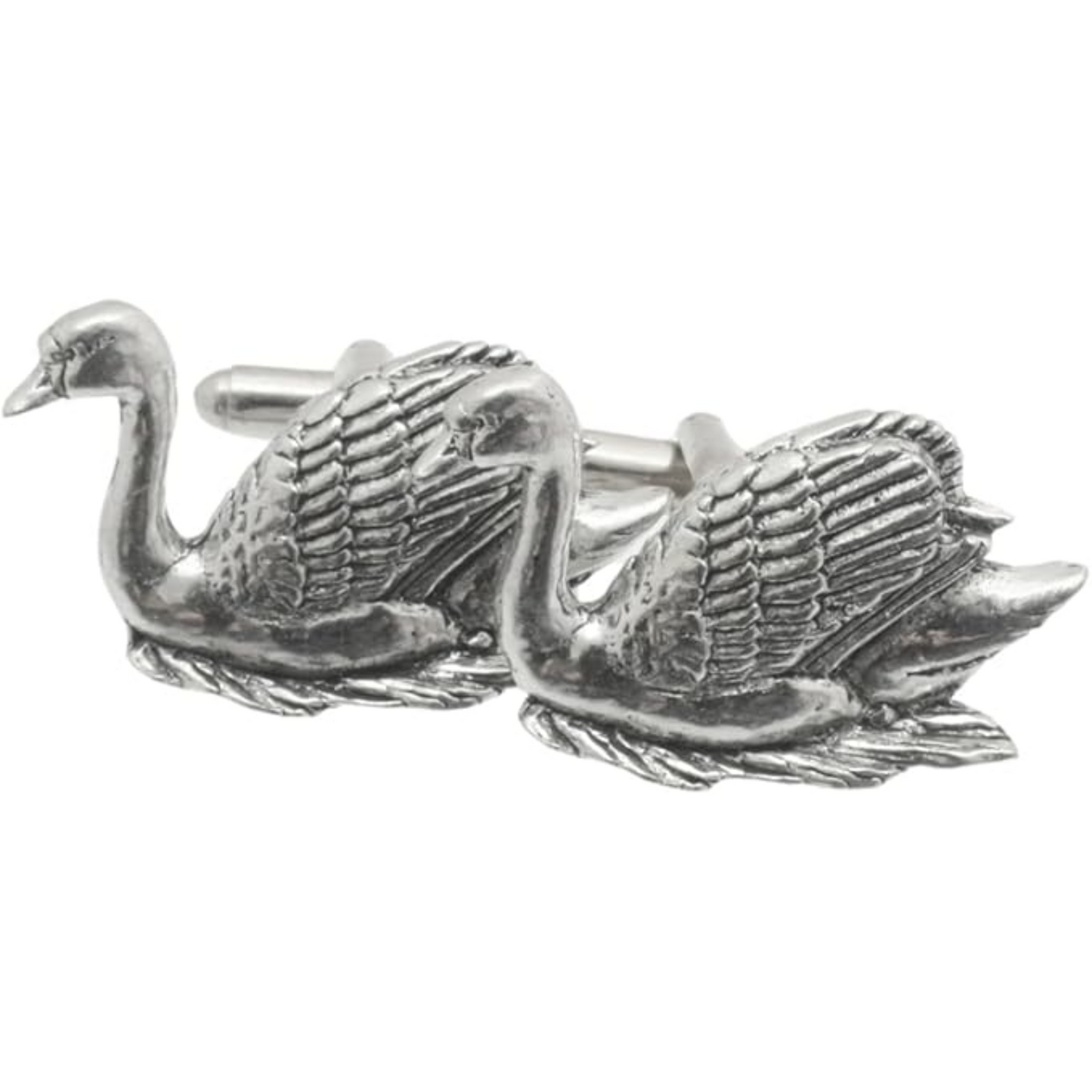 Swan Pewter Pin Badge With Cufflinks & Tie Clip Option