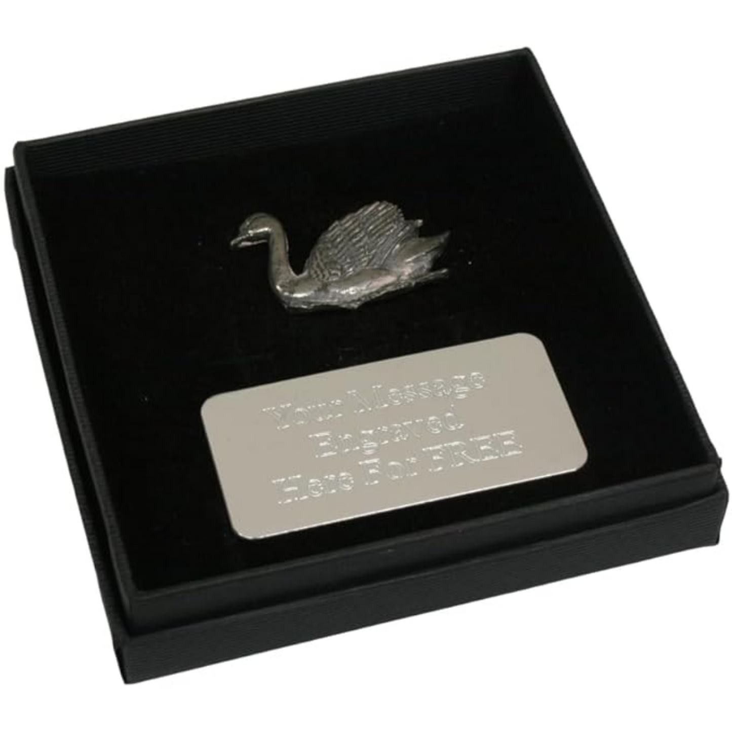 Swan Pewter Pin Badge With Cufflinks & Tie Clip Option