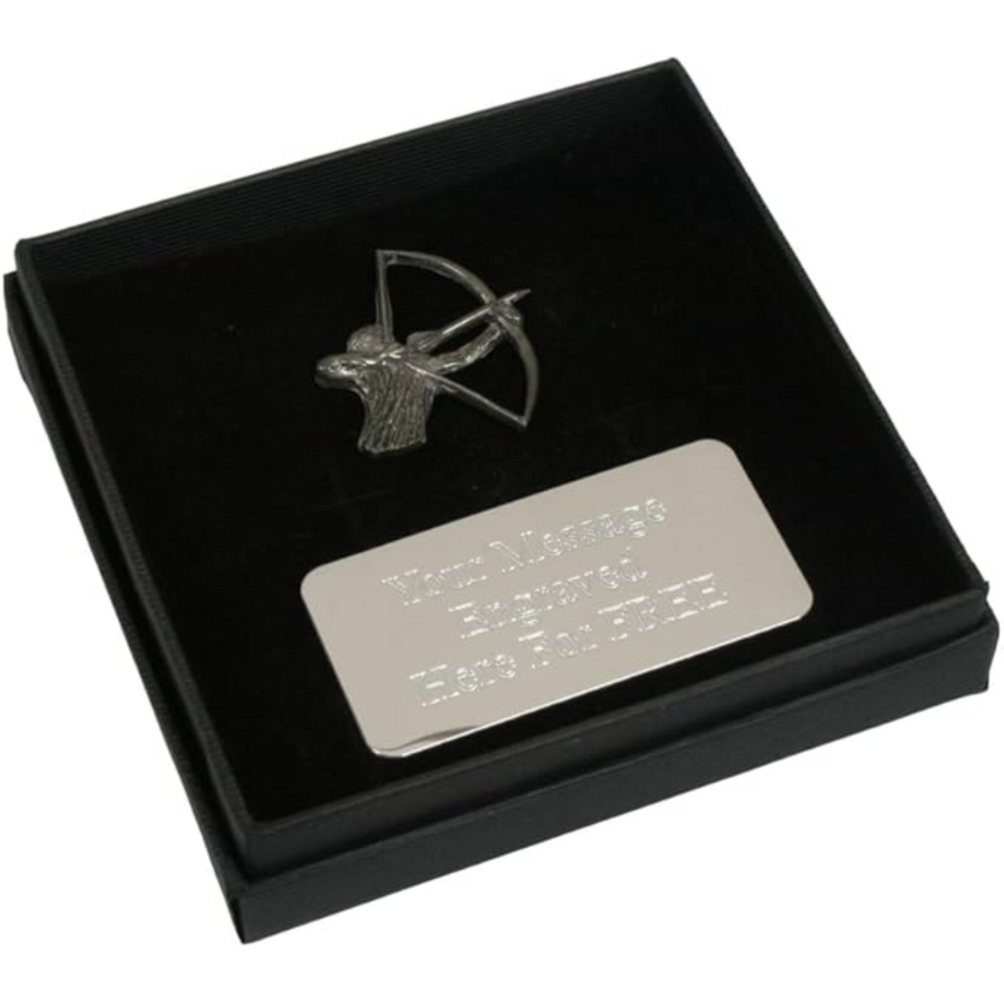 Archer Pewter Pin Badge With Cufflinks & Tie Slide Option