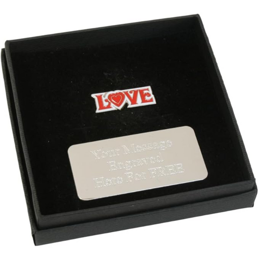 Love Enamel Pin Badge and Tie Tac Option