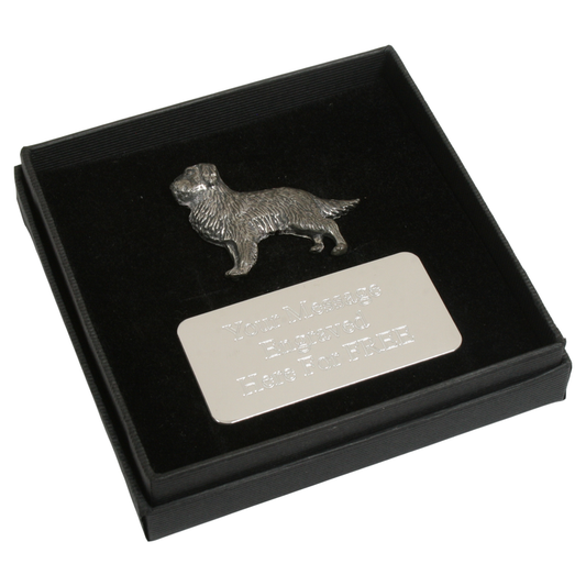 Golden Retreiver Pewter Pin Badge With Cufflinks & Tie Slide Option Dog Gift