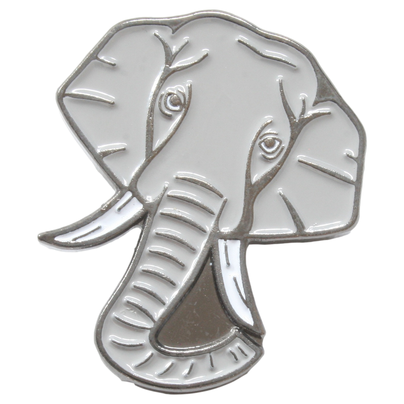 Elephant Face Pin Badge