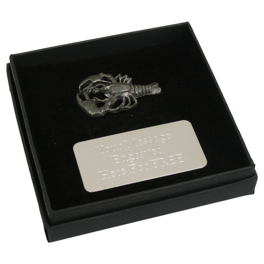 Lobster  Pewter Pin Badge With Cufflinks & Tie Slide Option