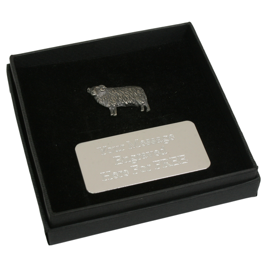 Sheep English Pewter Pin Badge, Tie Slide & Cufflinks