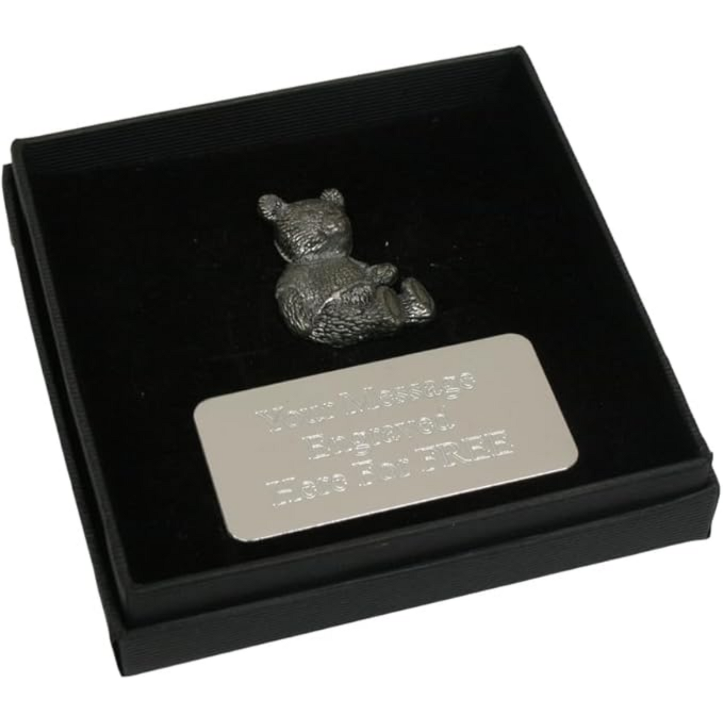 Teddy Bear Pewter Pin Badge With Cufflinks & Tie Clip Option