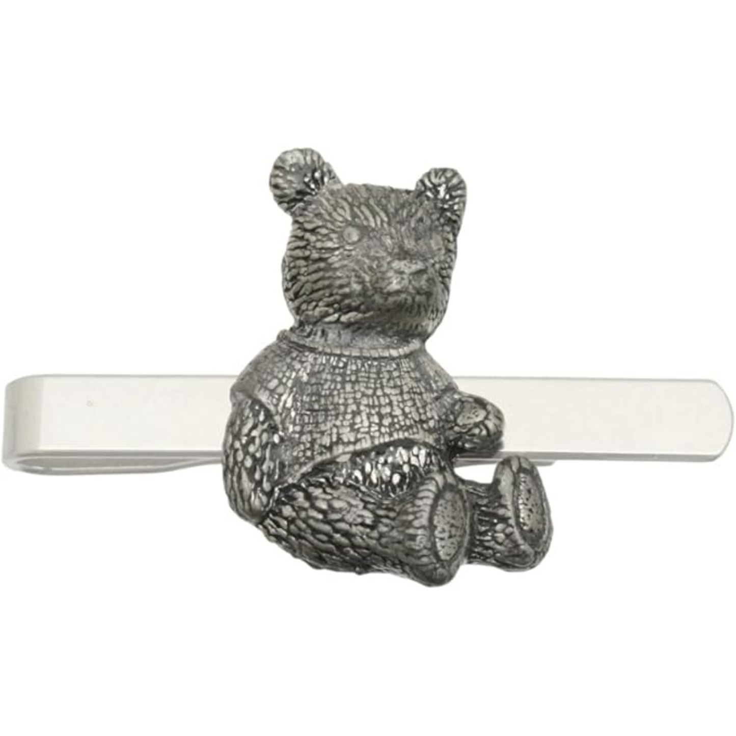 Teddy Bear Pewter Pin Badge With Cufflinks & Tie Clip Option