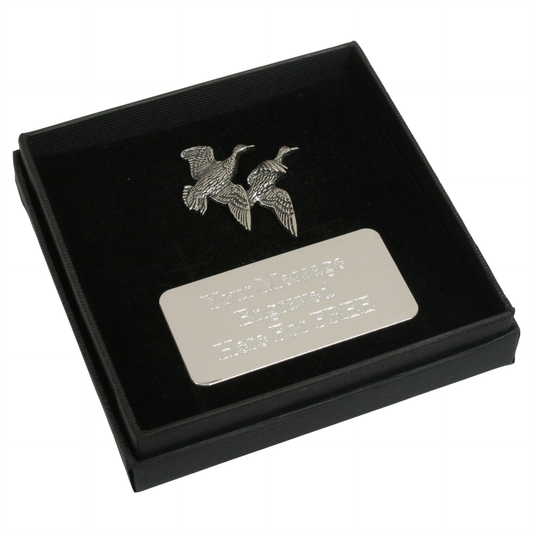 Double Ducks Cufflinks Pin Badge and Tie Slide Option