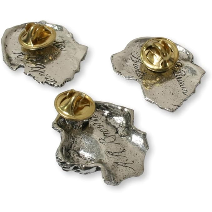 Gundogs Set of 3 English Pewter Pin Badges In Personalised Gift Box